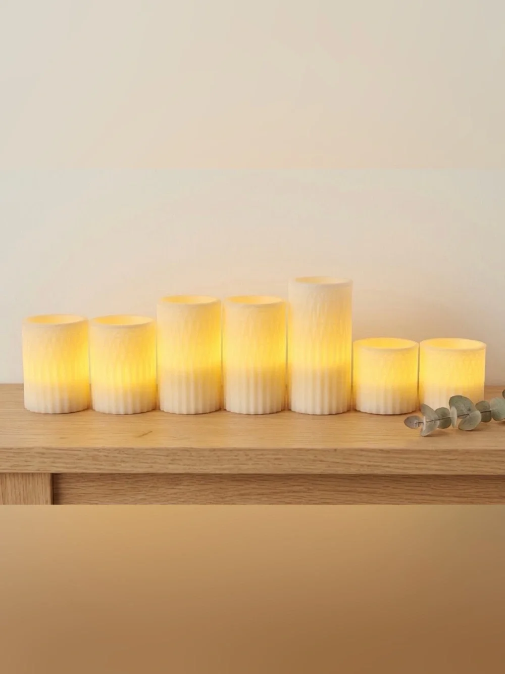 Set of 7 Unbranded Flameless LED Pillar Candles - Like New